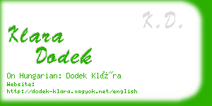 klara dodek business card